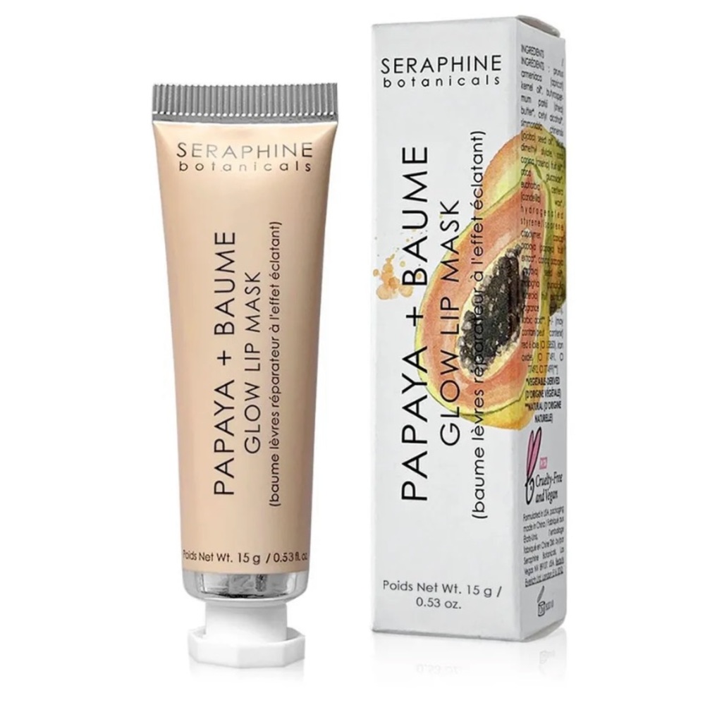 SERAPHINE BOTANICALS Papaya + Baume Glow Lip Mask - .53 oz NIB